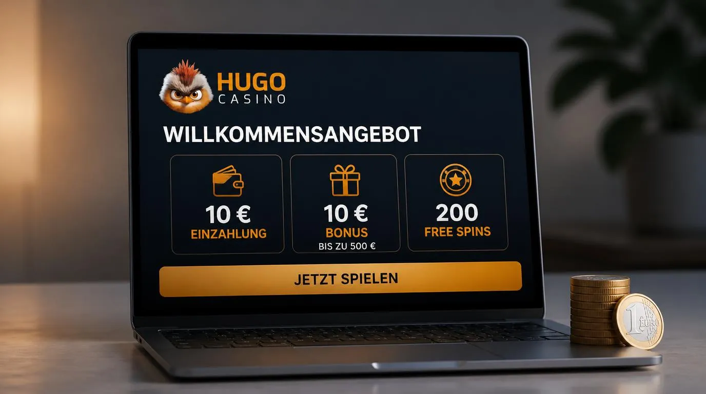 Casino-Bonusübersicht mit 10 € Mindesteinzahlung, bis zu 500 € Einzahlungsbonus und 200 Freispielen